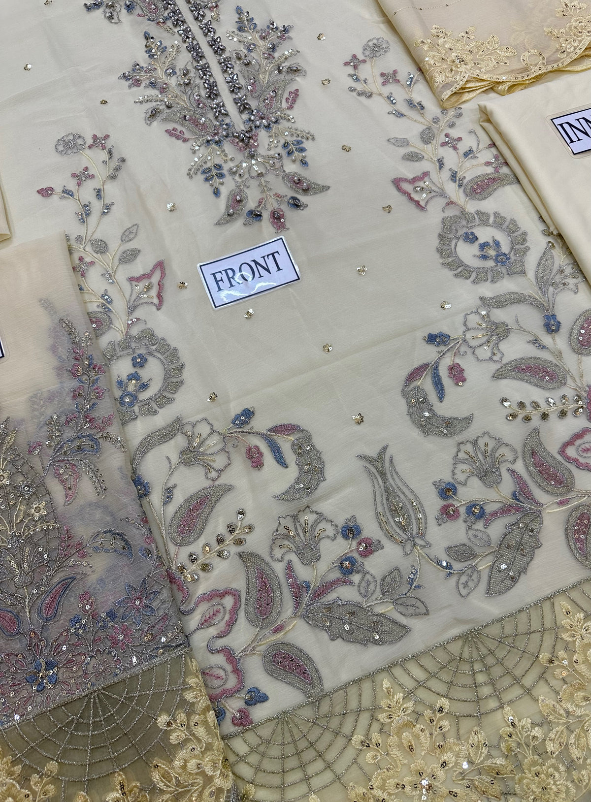 MARIA B LUXURY EMBROIDERED CHIFFON DRESS - 3 PC UNSTITCHED