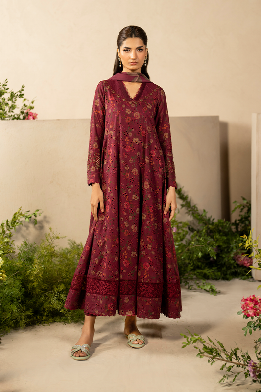 IZNIK CHIKANKARI EMBROIDERED LAWN - 3 PC UNSTITCHED