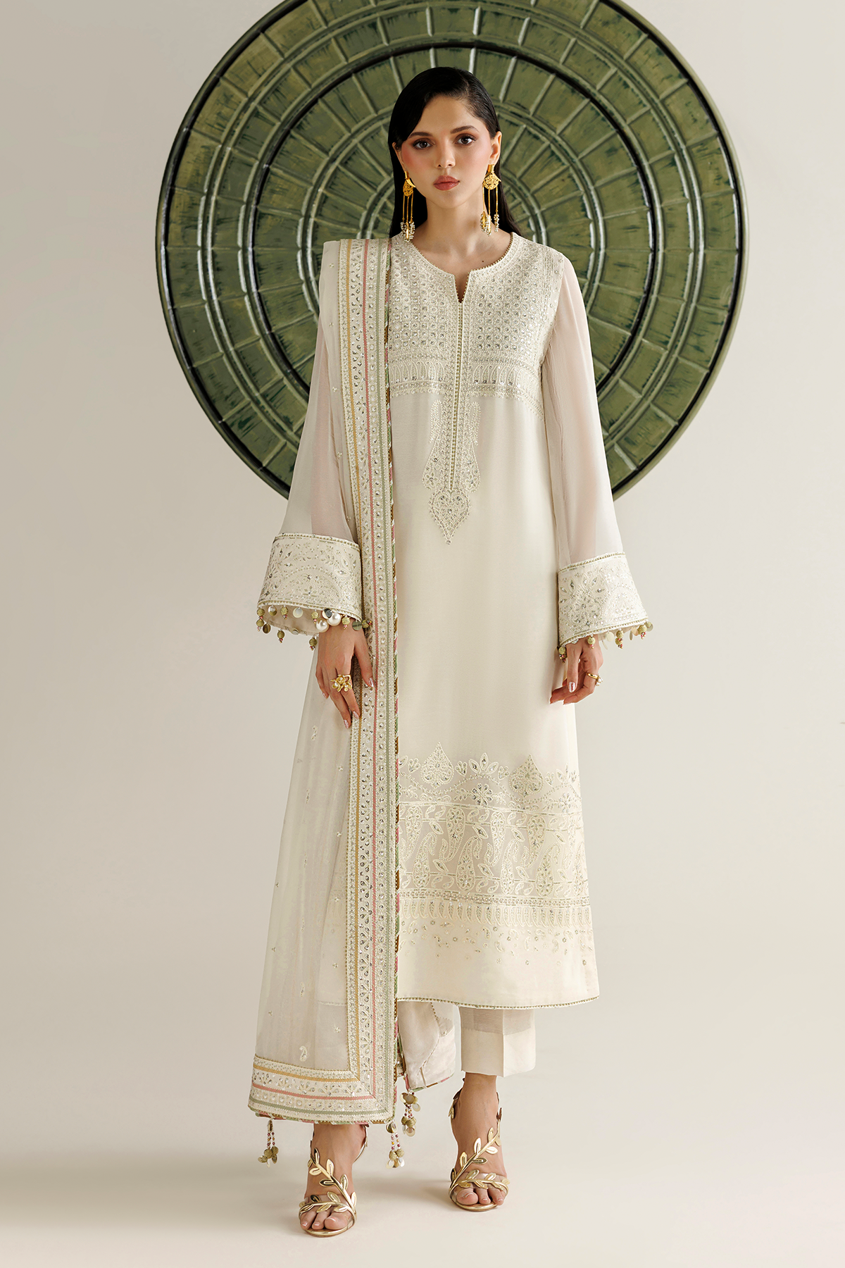 JAZMIN LUXURY EMBROIDERED CHIFFON DRESS - 3 PC UNSTITCHED