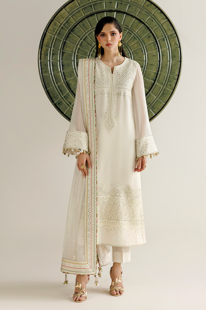 JAZMIN LUXURY EMBROIDERED CHIFFON DRESS - 3 PC UNSTITCHED