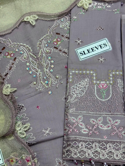 QALAMKAR SAHIL EMBROIDERED LAWN - 3 PC UNSTITCHED