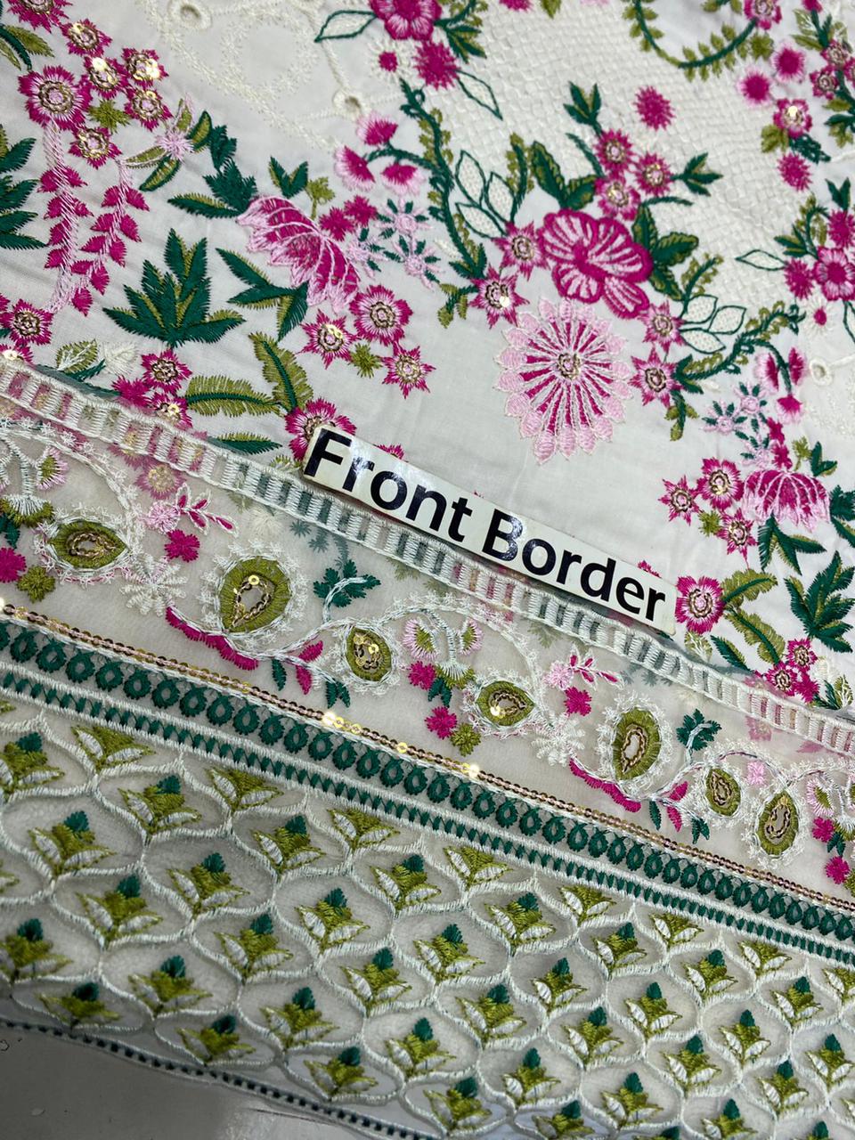 MAHNUR EMBROIDERED CHIKANKARI LAWN - 3 PC UNSTITCHED