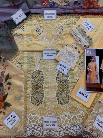 QALAMKAR SAHIL LUXURY EMBROIDERED LAWN - 3 PC UNSTITCHED