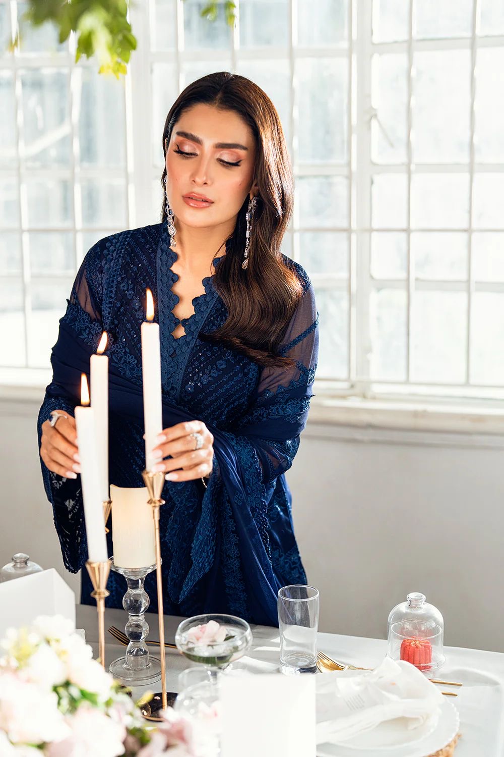 AZURE EMBROIDERED CHIFFON - 3 PC UNSTITCHED