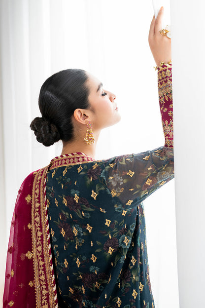 BAROQUE EMBROIDERED CHIFFON - 3 PC UNSTITCHED