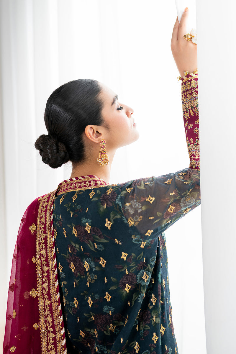 BAROQUE EMBROIDERED CHIFFON - 3 PC UNSTITCHED