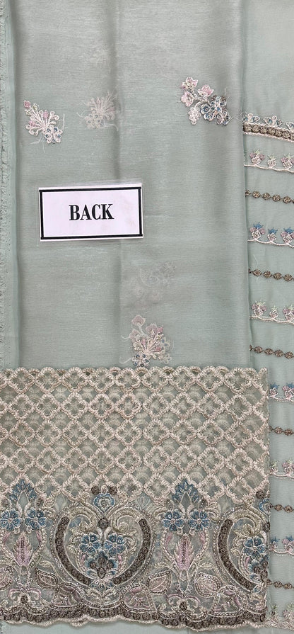 IMROZIA LUXURY EMBROIDERED SEMI PURE CHIFFON - 3 PC UNSTITCHED