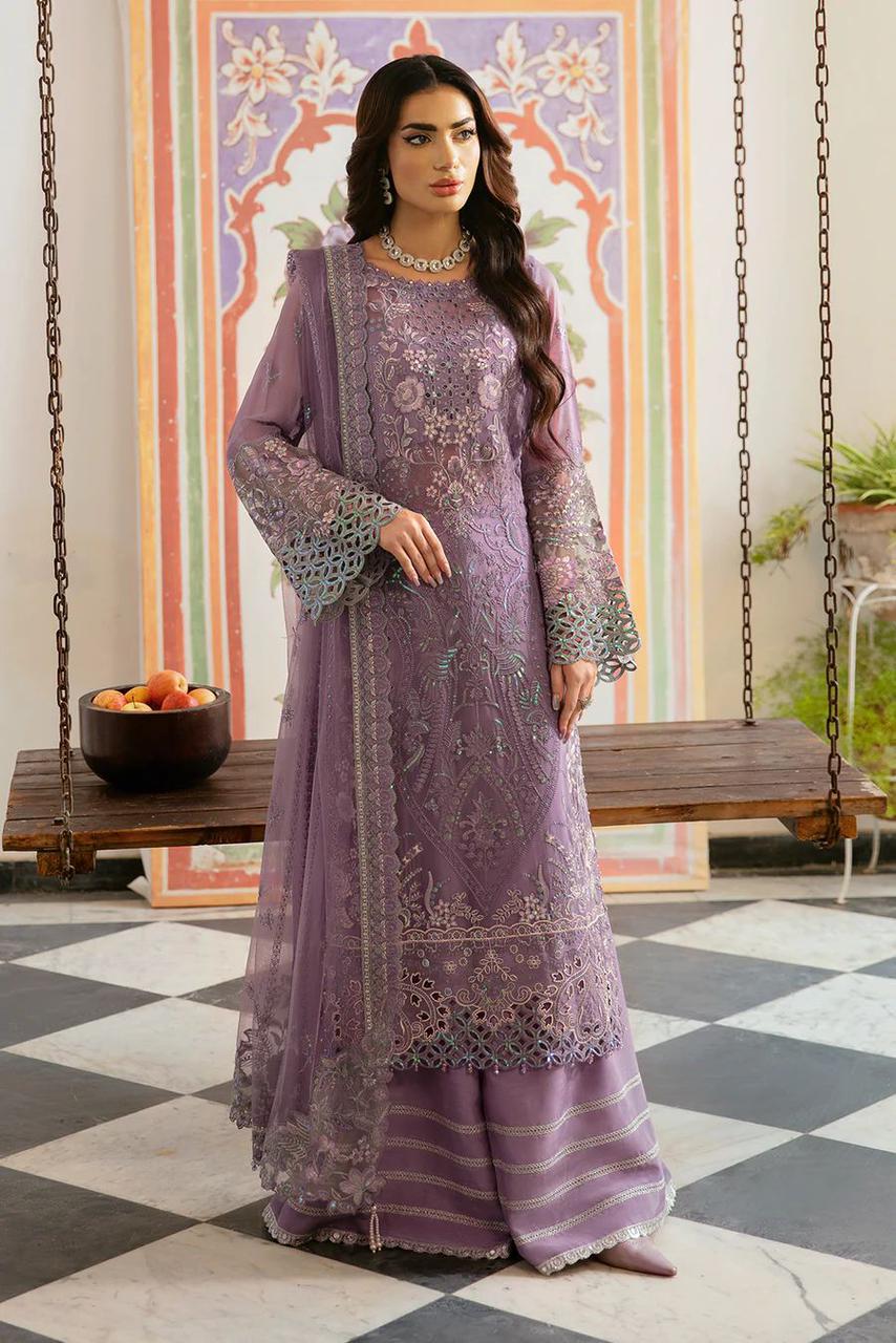 RAMSHA LUXURY EMBROIDERED SEMI PURE CHIFFON - 3 PC UNSTITCHED