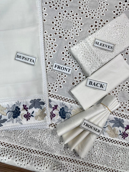 SABEEN ABBAS CHIKANKARI EMBROIDERED LAWN - 3 PC UNSTITCHED