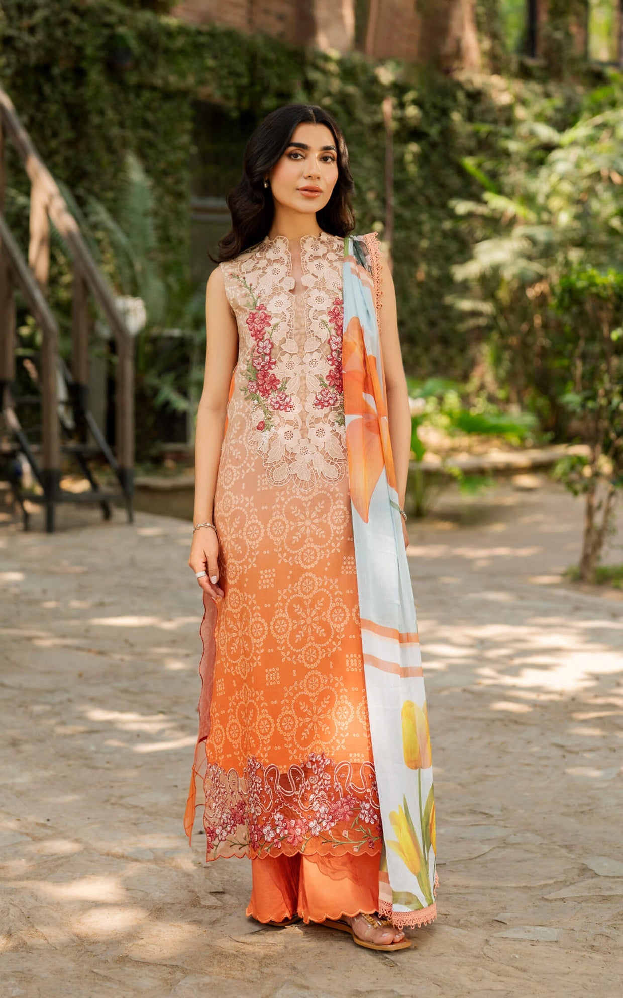 ASIFA NABEEL PRINTED EMBROIDERED LAWN - 3 PC UNSTITCHED
