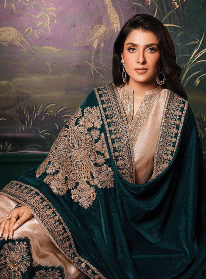 ZAINAB CHOTTANI EMBROIDERED MYSOORI VELVET - 3 PC UNSTITCHED