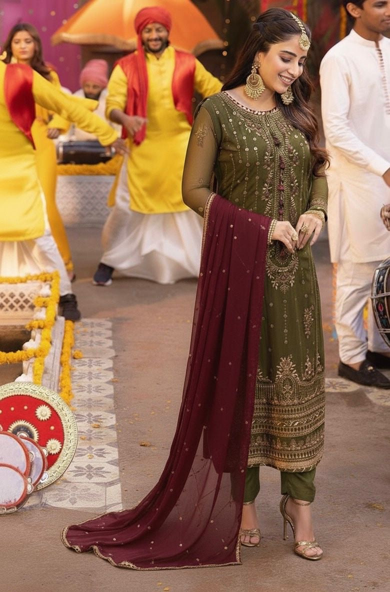 ASIM JOFA EMBROIDERED CHIFFON - 3 PC UNSTITCHED