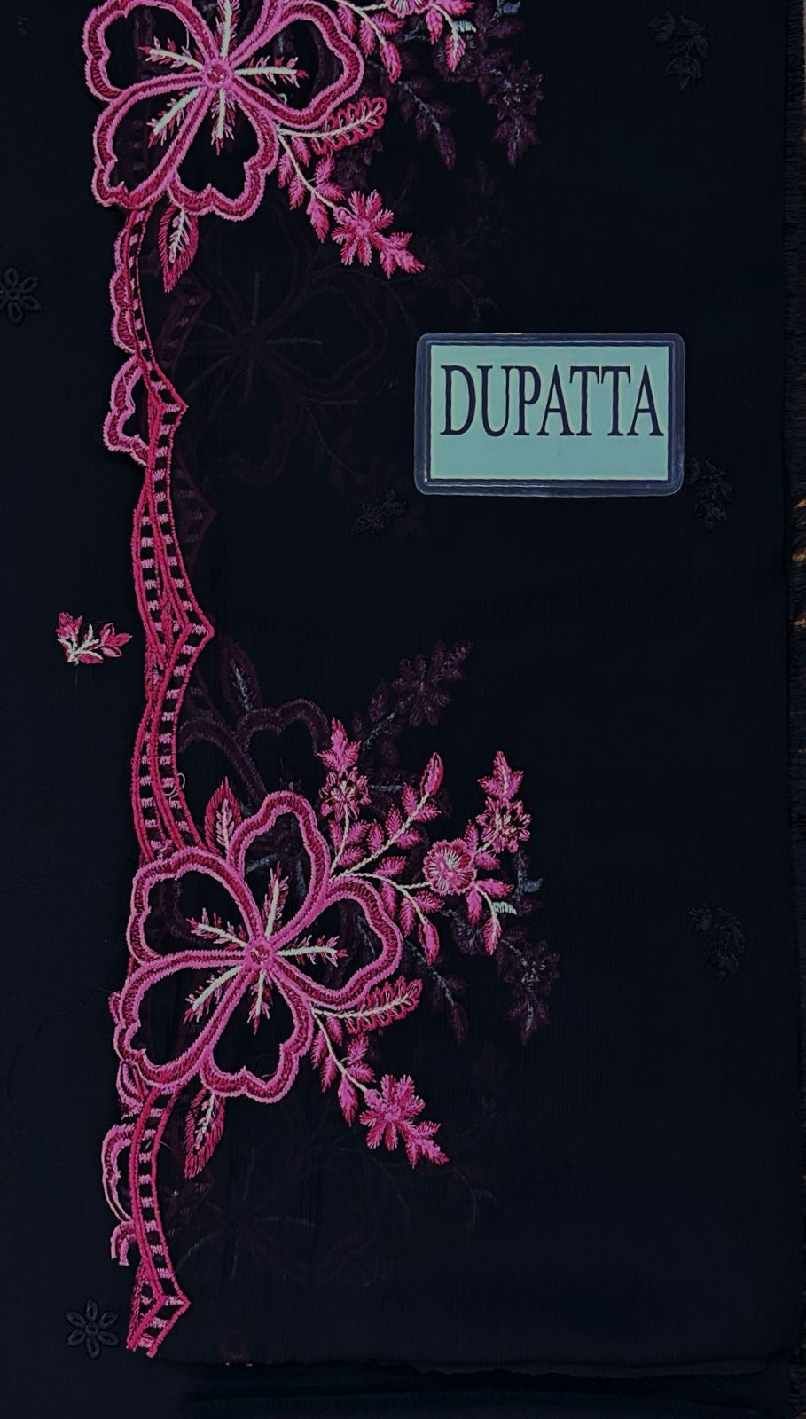 AZURE CHIFFON EMBROIDERED - BLACK CHERRY - 3 PC UNSTITCHED