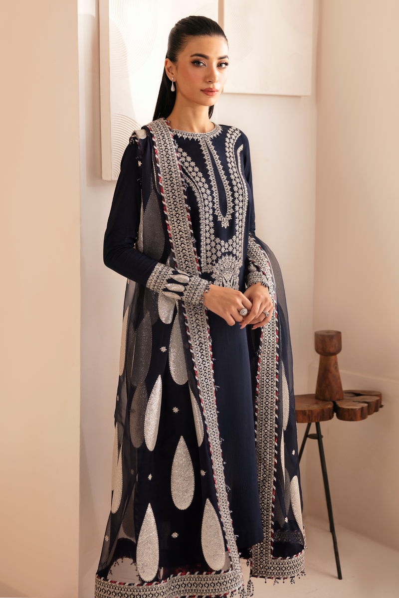 JAZMIN PREMIUM EMBROIDERED RAW SILK - 3 PC UNSTITCHED