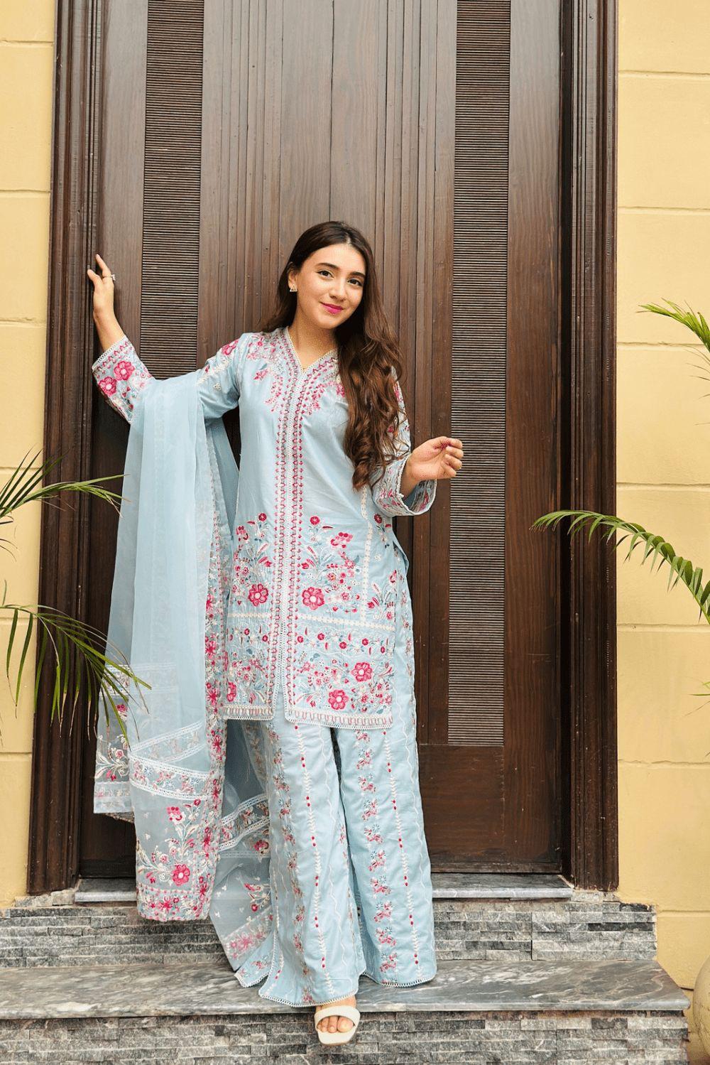HOORAIN’S PRET EMBROIDERED COTTON - 3 PC STITCHED