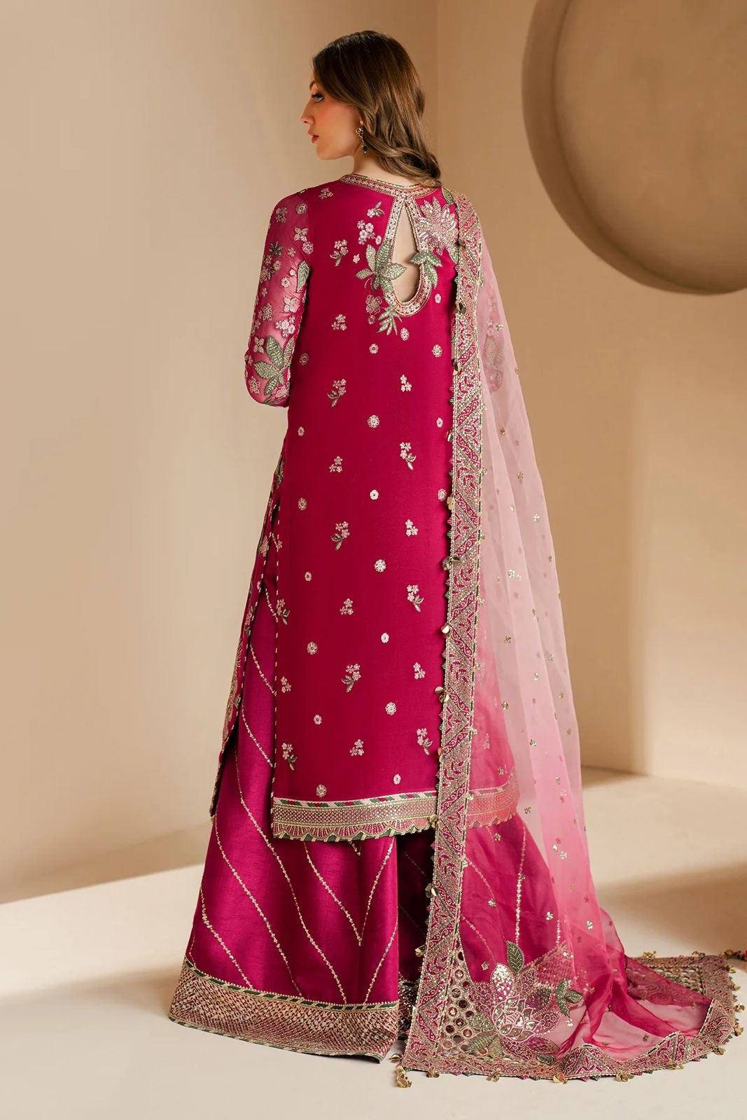 JAZMIN LUXURY WEDDING EMBROIDERED SEMI PURE CHIFFON - 3 PC UNSTITCHED