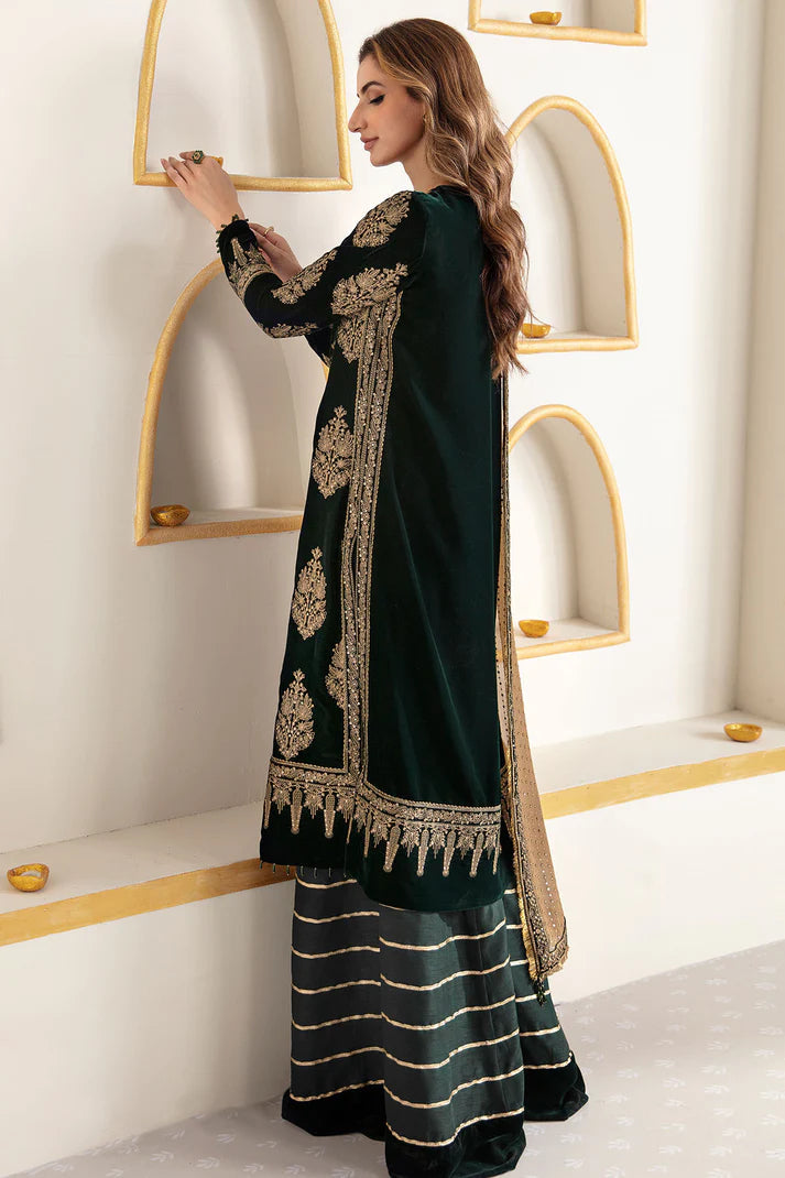 JAZMIN LUXURY EMBROIDERED VELVET - 3 PC UNSTITCHED