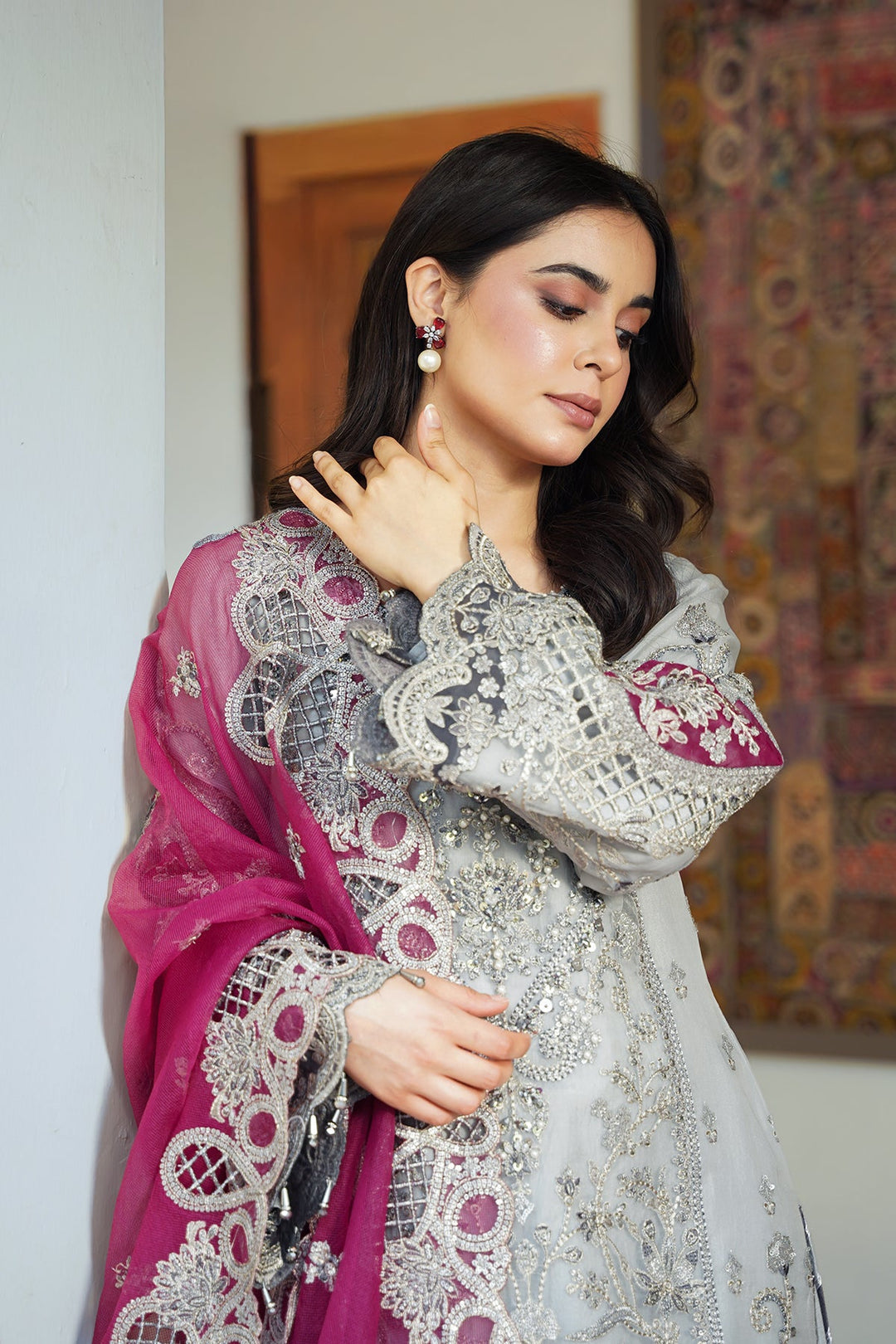 IMROZIA LUXURY EMBROIDERED CHIFFON - 3 PC UNSTITCHED