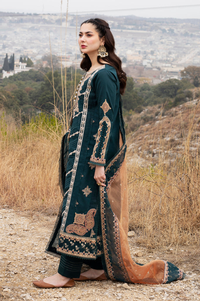 QALAMKAR LUXURY EMBROIDERED LAWN - 3 PC UNSTITCHED