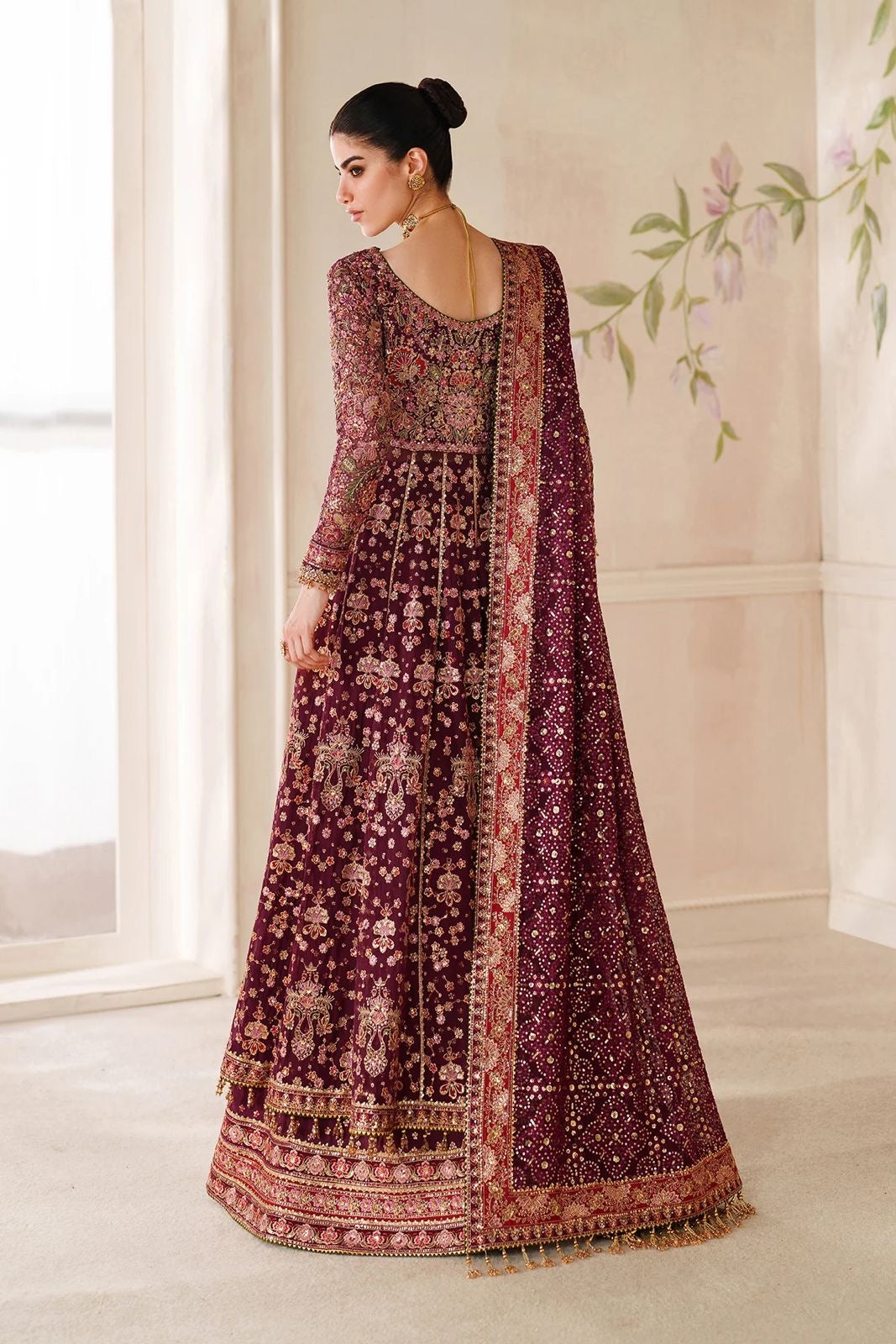 BAROQUE LUXURY EMBROIDERED WEDDING CHIFFON MAXI - 3 PC UNSTITCHED