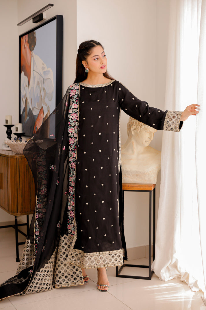 ANEELA’S EMBROIDERED RAW SILK - 3 PC UNSTITCHED