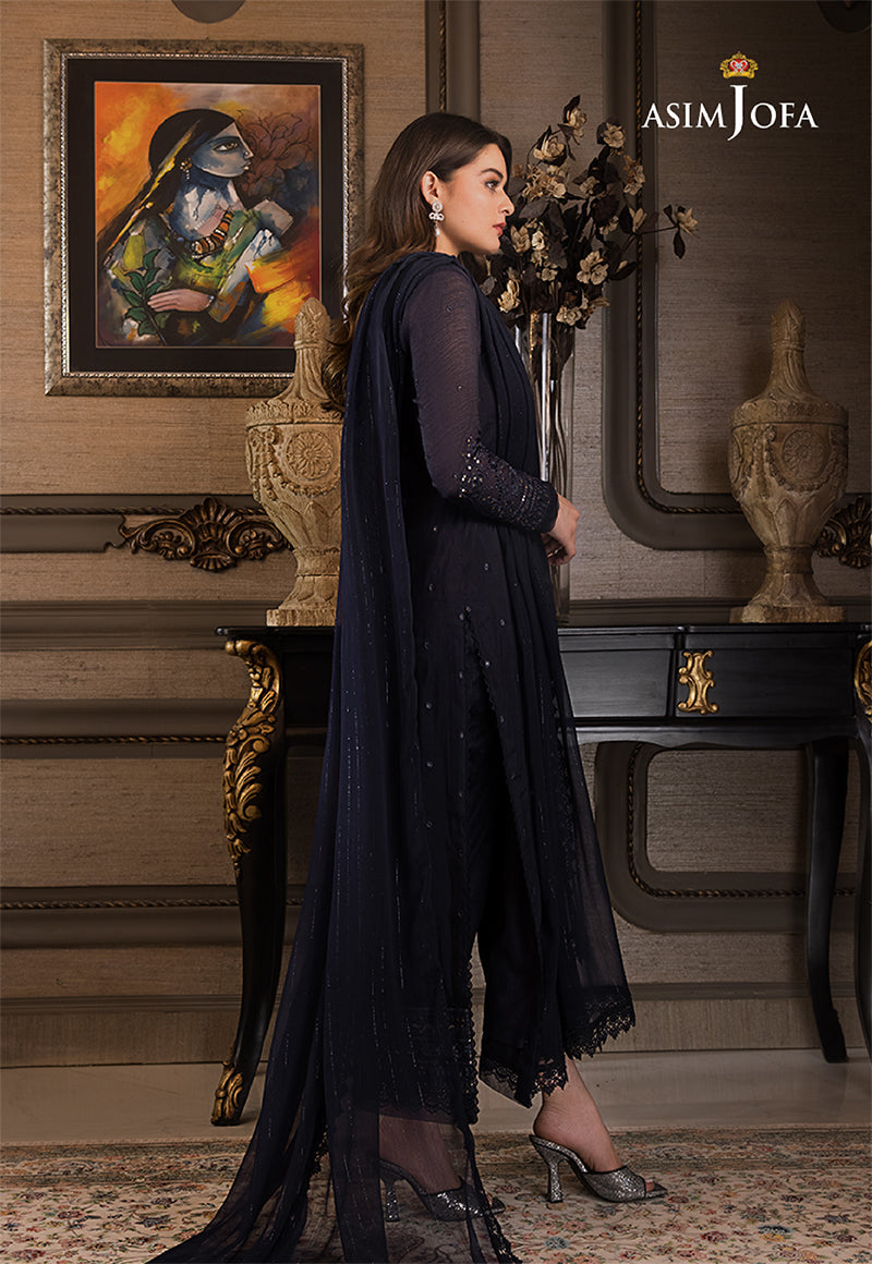 ASIM JOFA EMBROIDERED CHIFFON - 3 PC UNSTITCHED