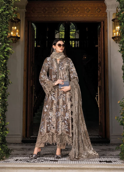 MARIA B PALAICHI SHAWl LUXURY EMBROIDERED VELVET - 3 PC UNSTITCHED