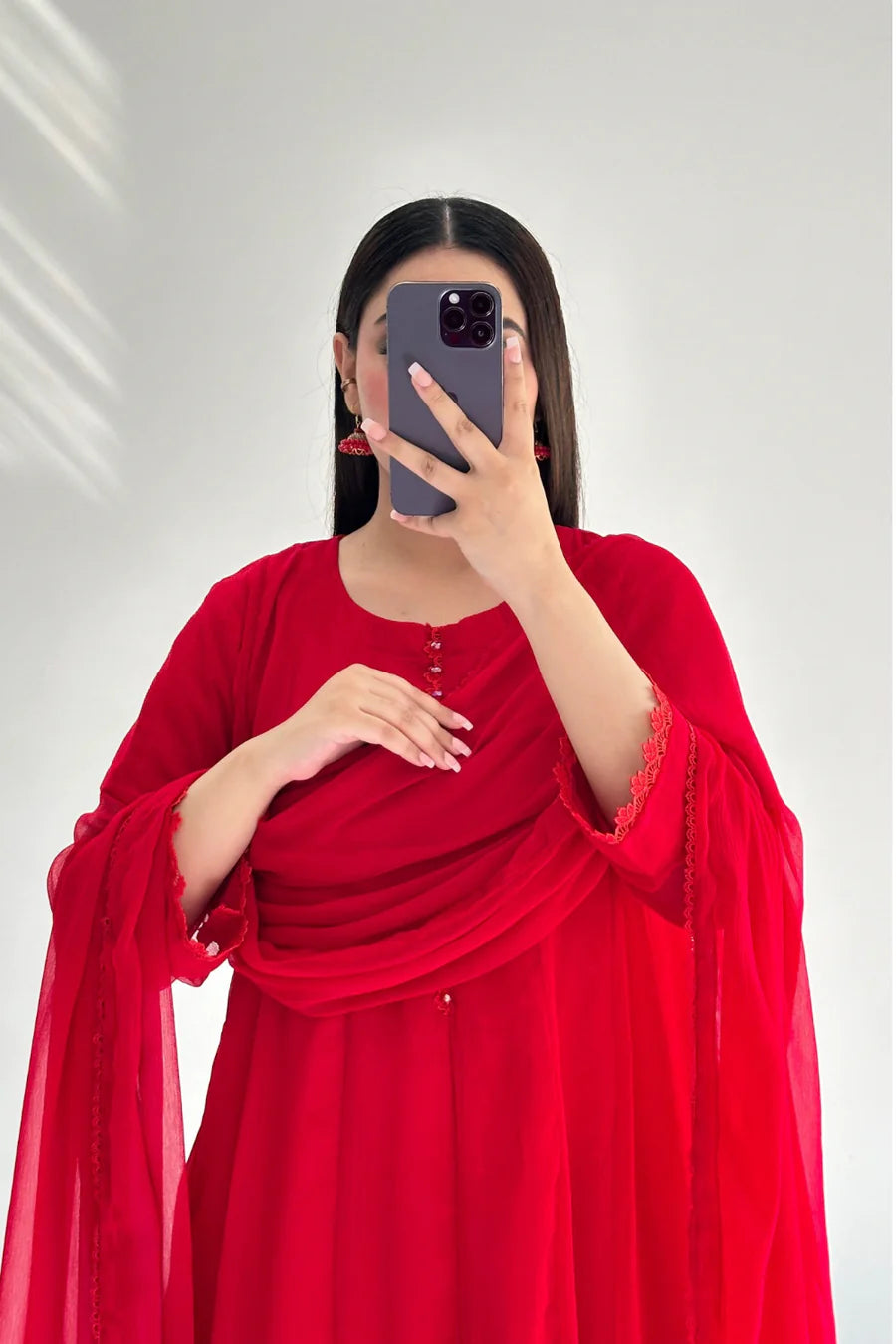 HOORAIN’S PRET CHIFFON FROK LACE WORK - STITCHED