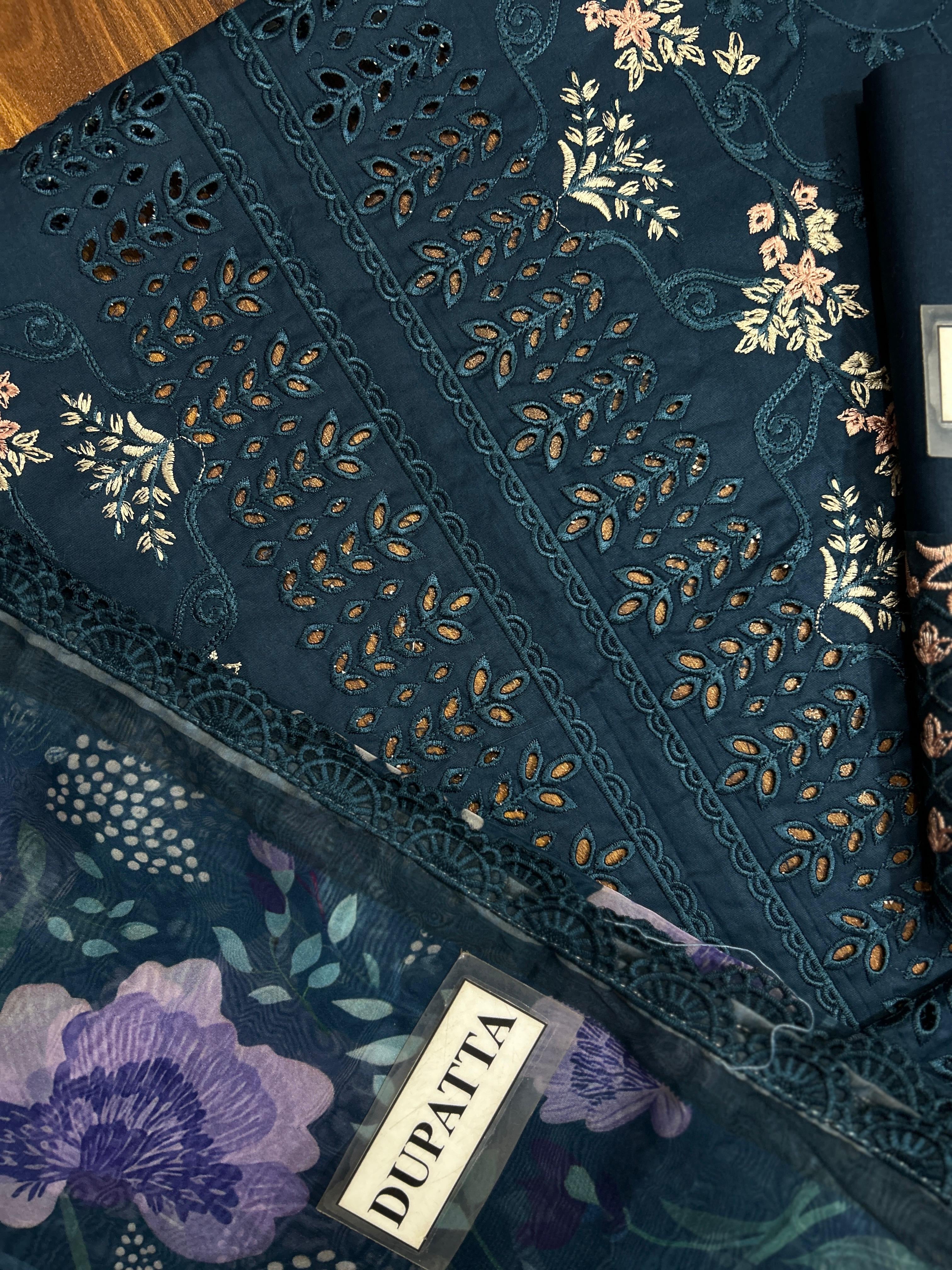 RANG RASIYA EMBROIDERED CHIKANKARI LAWN - 3 PC UNSTITCHED