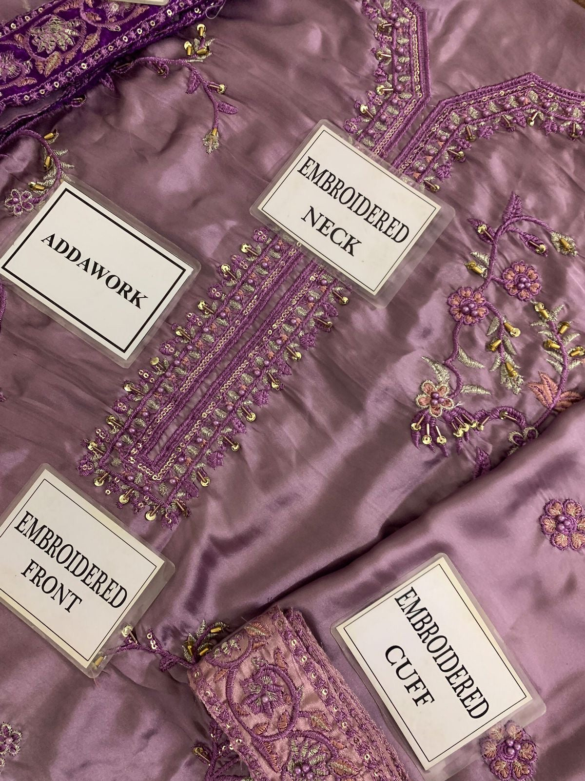 MUSHQ LUXURY EMBROIDERED SILK - 3 PC UNSTITCHED