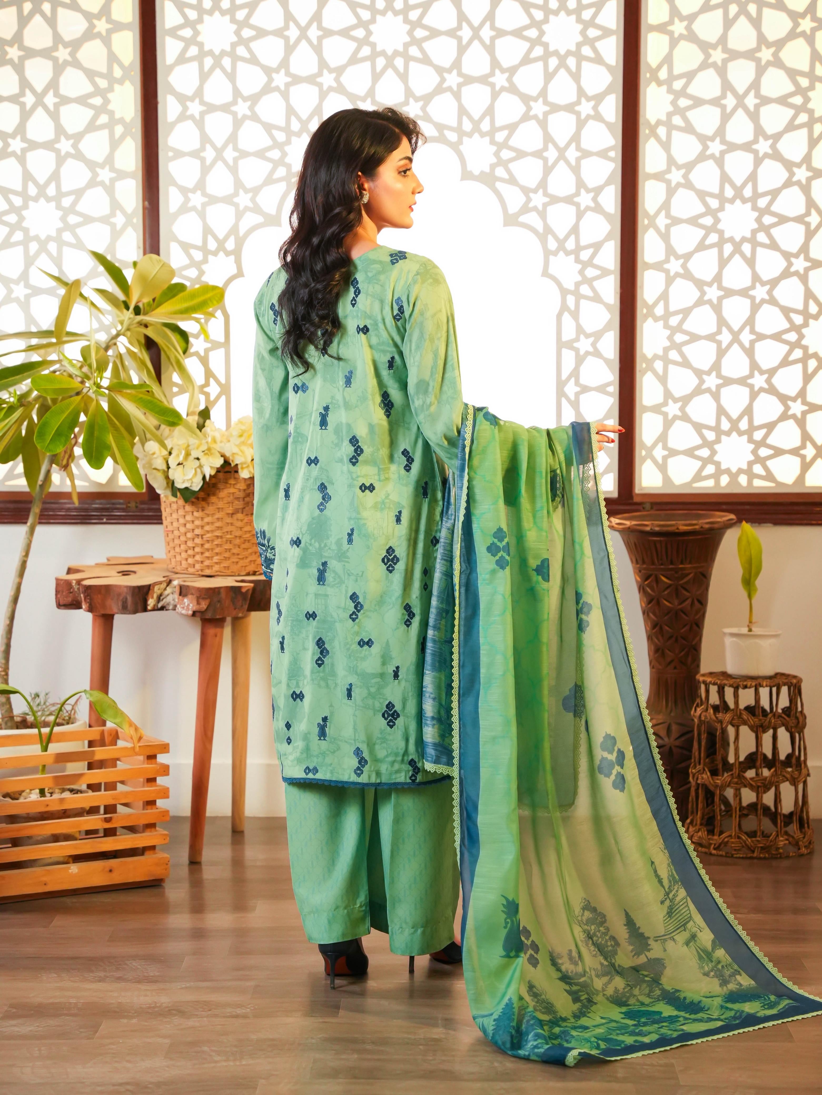 HOORAINS PRET EMBROIDERED LAWN - 3 PC STITCHED