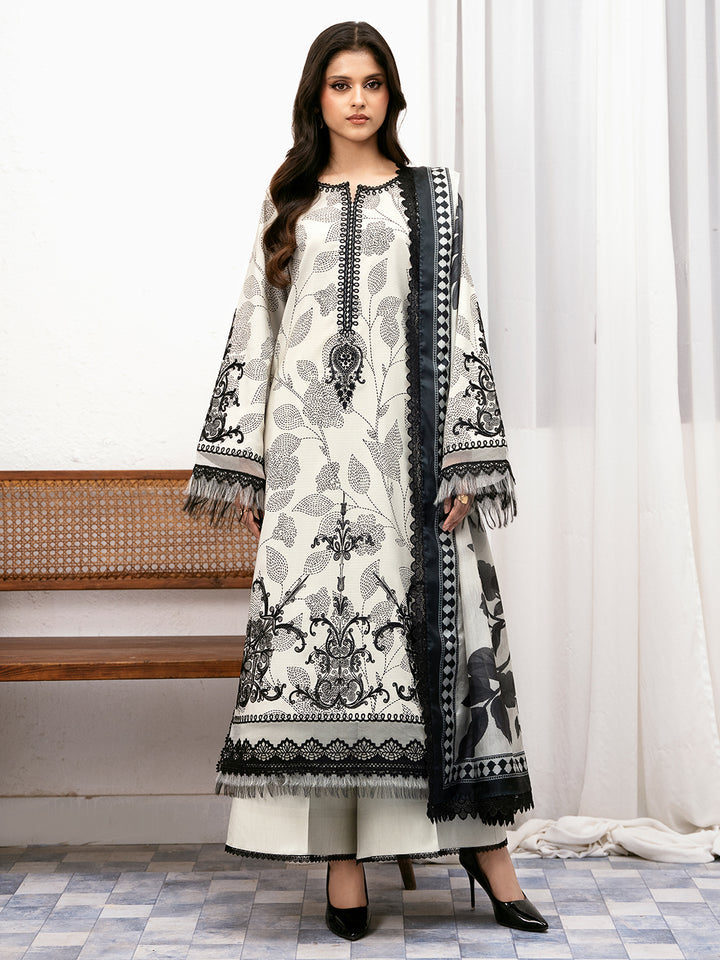 BIN ILYAS DIGITAL PRINTED EMBROIDERED LAWN - 3 PC UNSTITCHED
