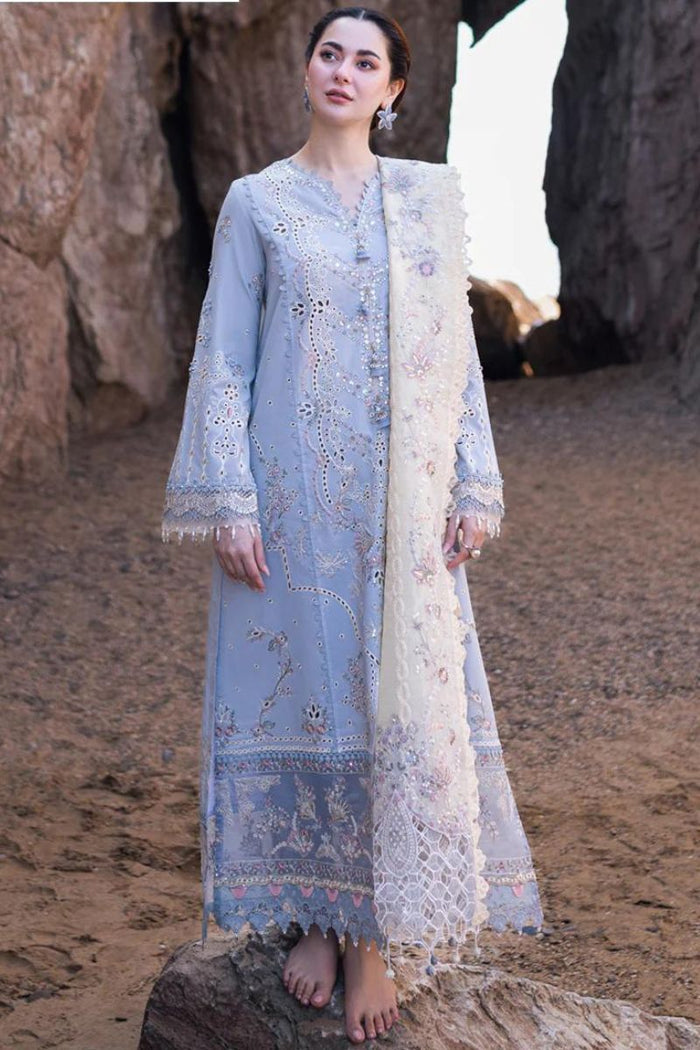 QALAMKAR CHIKANKARI EMBROIDERED LAWN - 3 PC UNSTITCHED