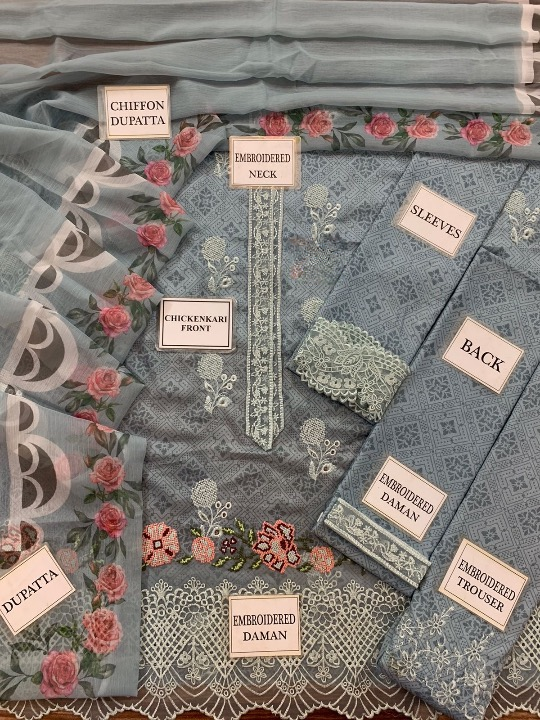 NOOR BY SADIA ASAD EMBROIDERED LAWN - 3 PC UNSTITCHED
