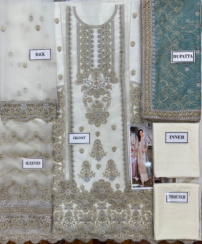 ADAN LIBAS LUXURY EMBROIDERED ORGANZA - 3 PC UNSTITCHED