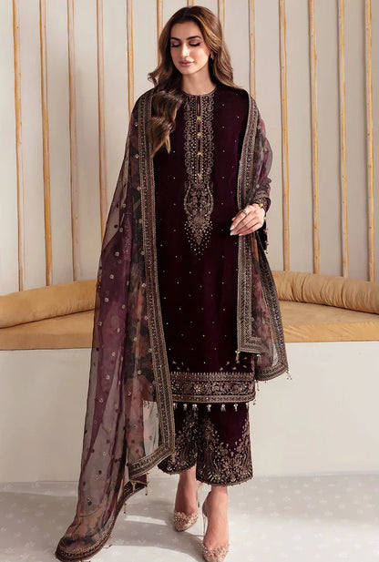 JAZMIN EMBROIDERED VELVET FORMAL 3 PIECES UNSTITCHED