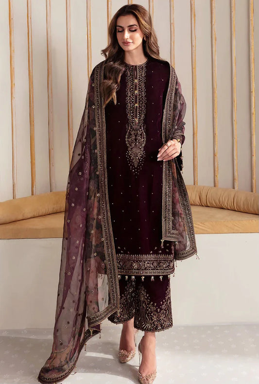 JAZMIN EMBROIDERED VELVET FORMAL 3 PIECES UNSTITCHED
