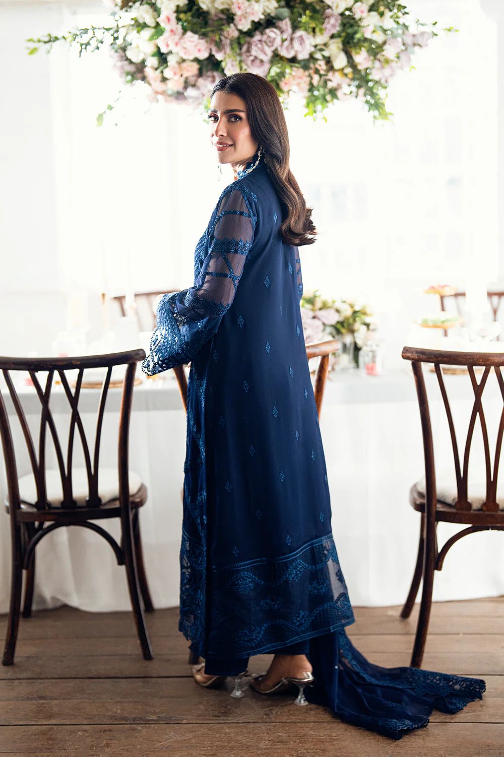 AZURE EMBROIDERED CHIFFON - 3 PC UNSTITCHED