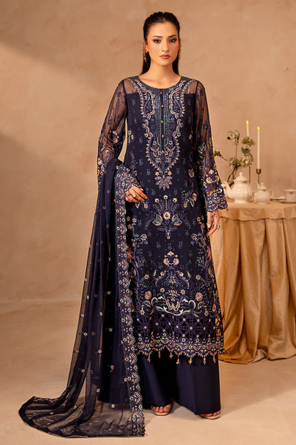 MARYAM’S EMBROIDERED CHIFFON DRESS - 3 PC UNSTITCHED
