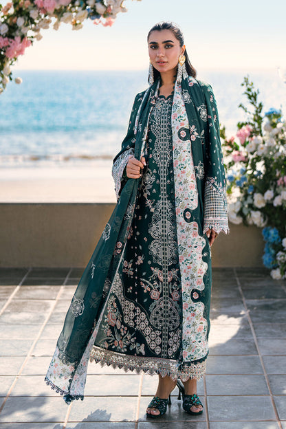 QALAMKAR LUXURY SCIFFLIE EMBROIDERED LAWN - 3 PC UNSTITCHED