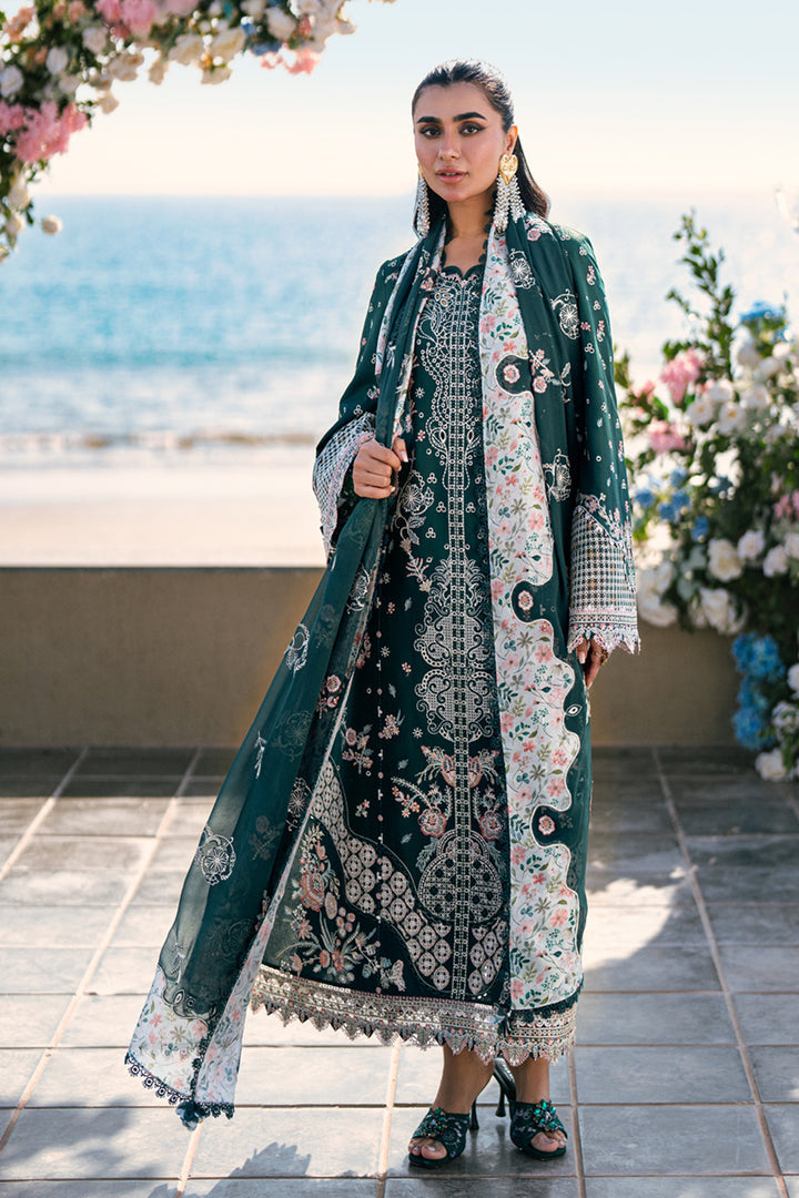 QALAMKAR LUXURY SCIFFLIE EMBROIDERED LAWN - 3 PC UNSTITCHED