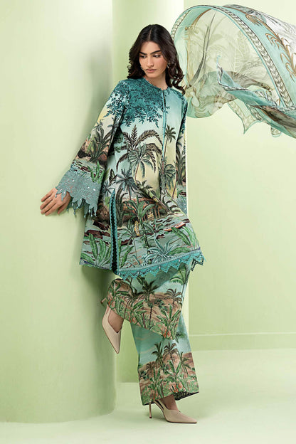 MARIA B DIGITAL PRINTED LAWN EMBROIDERED - 3 PC UNSTITCHED