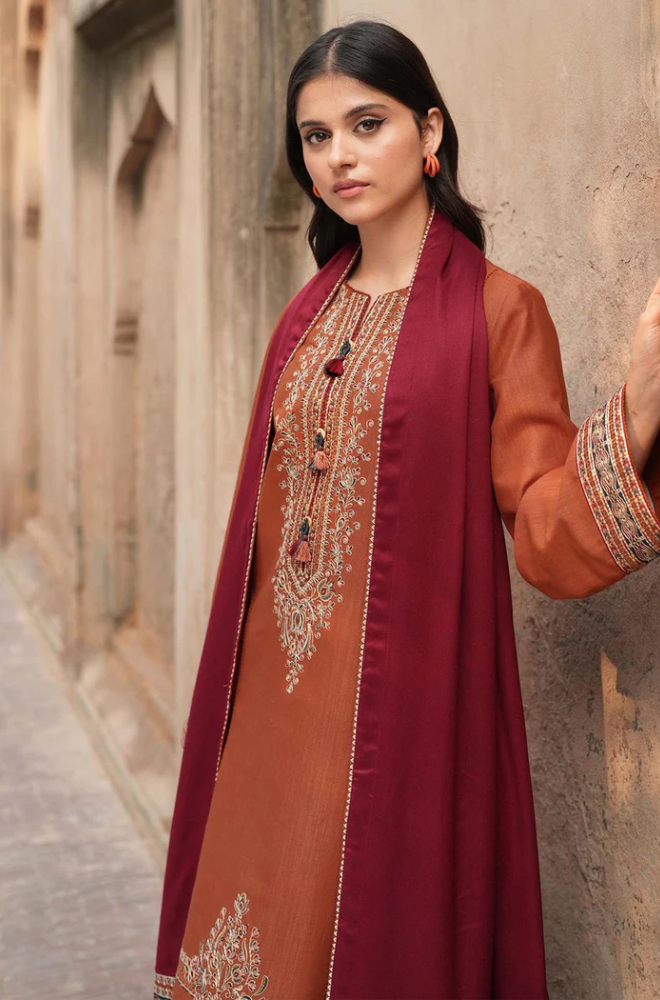 JAZMIN DHANAK EMBROIDERED - 3 PC UNSTITCHED