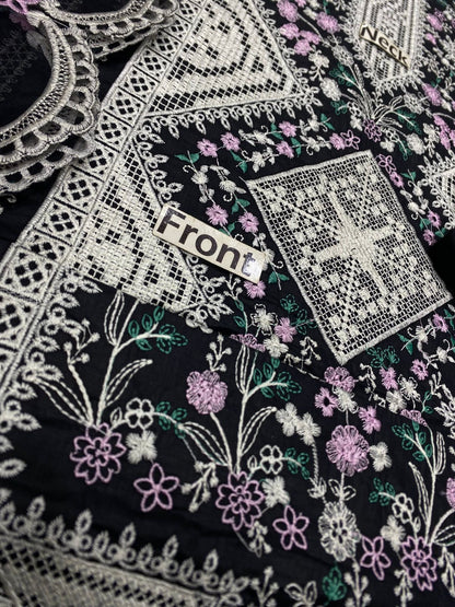 BIN ILYAS EMBROIDERED CHIKANKARI LAWN - 3 PC UNSTITCHED