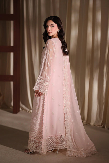 AZURE EMBROIDERED CHIFFON DRESS - 3 PC UNSTITCHED