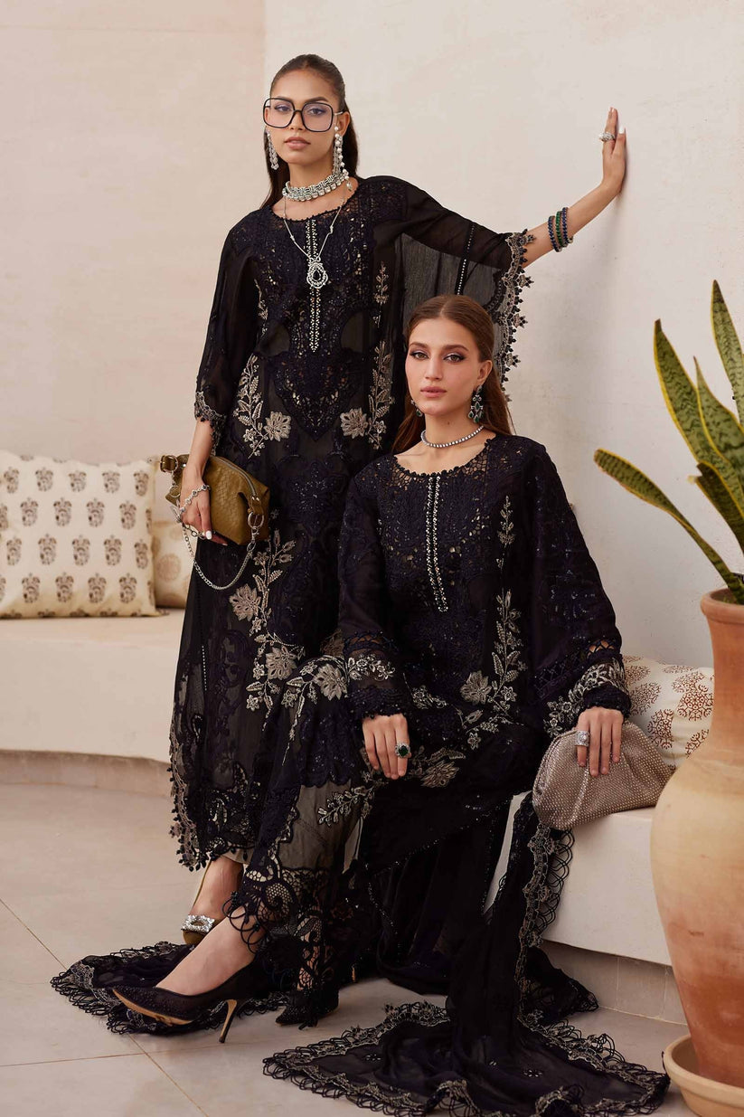 MARIA B Laser Work Embroidered Lawn - 3 Pc Unstitched