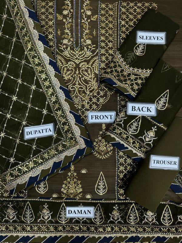 ASIM JOFA EMBROIDERED CHIFFON - 3 PC UNSTITCHED
