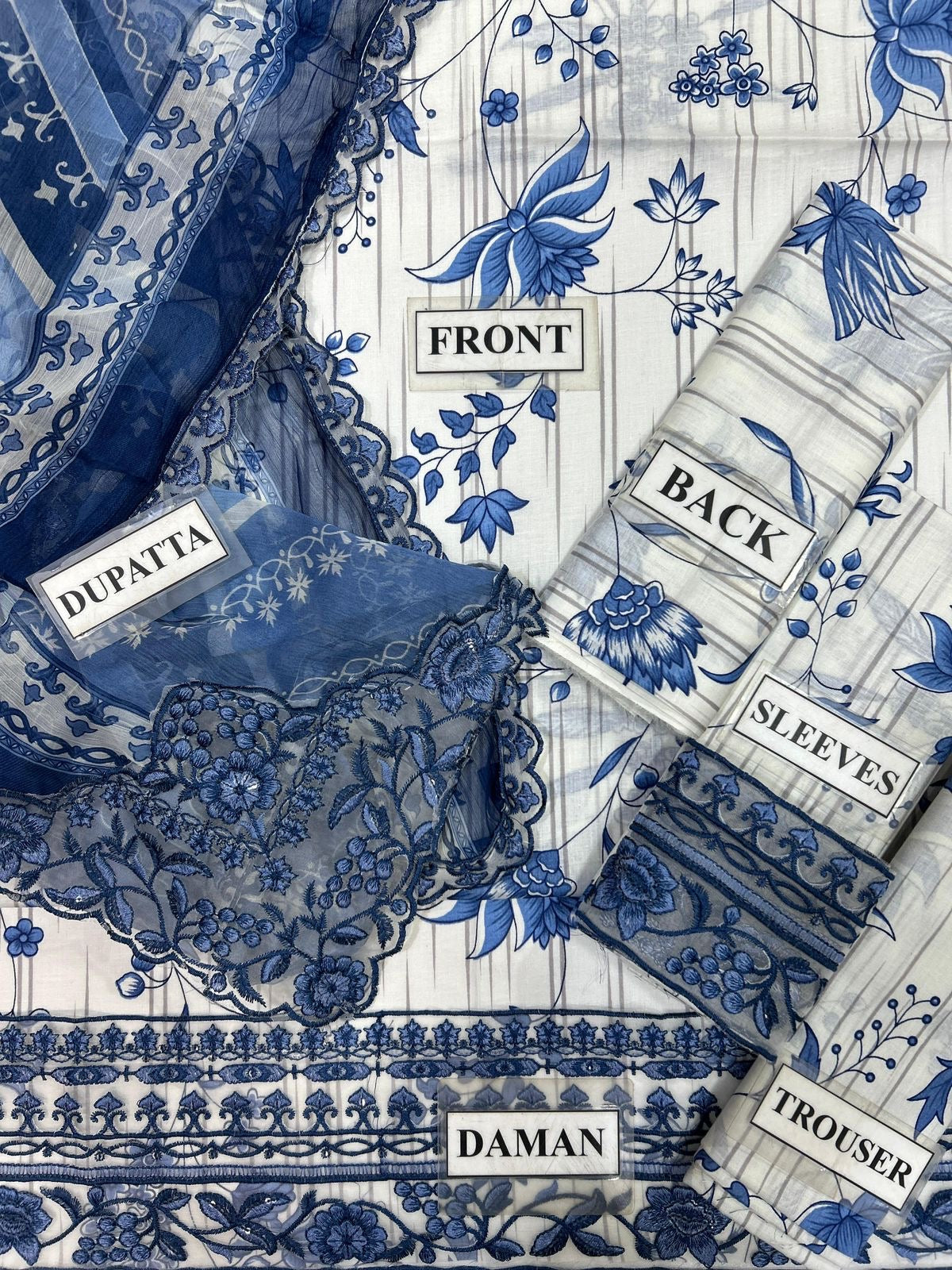JAZMIN PRINTED & EMBROIDERED LAWN - 3 PC UNSTITCHED