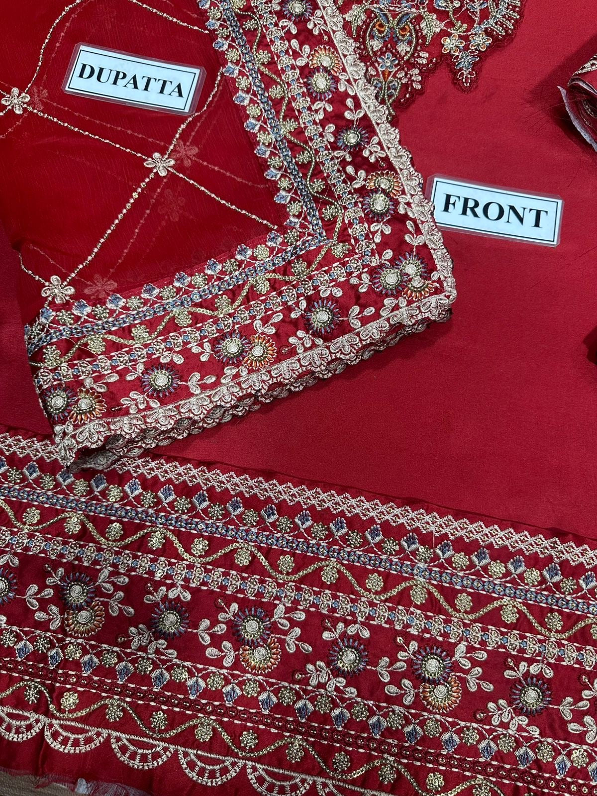 AFROZEH LUXURY WEDDING EMBROIDERED SILK - 3 PC UNSTITCHED