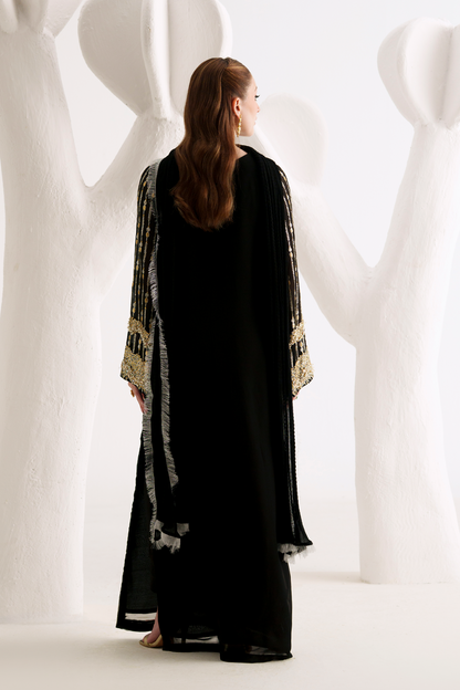 AMAVE EMBROIDERED CHIFFON DRESS - 3 PC UNSTITCHED